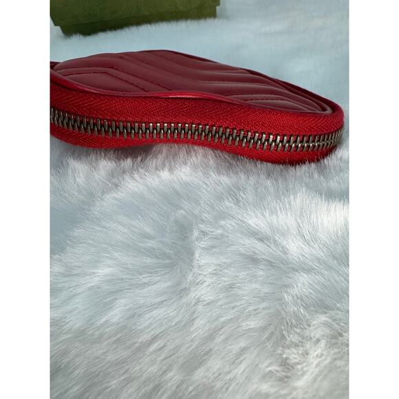 Gucci GG Marmont Heart Key Chain Wallet – Red Leather - Picture 5 of 5